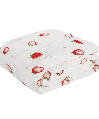 Βρεφική Καλοκαιρινή Κουβέρτα-Μουσελίνα Relax Strawberries (6621) Das Baby
