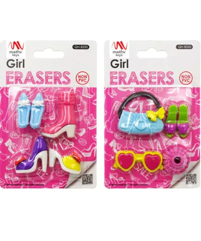 Σετ Γόμες Fancy Eraser Set: Girl In Pink Qihao