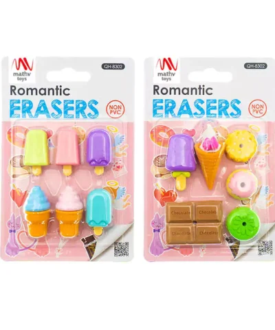 Σετ Γόμες Fancy Eraser Set: Romantic and Sweet Qihao