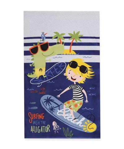 Παιδική Πετσέτα Θαλάσσης Surfing with Aligator Nef Nef