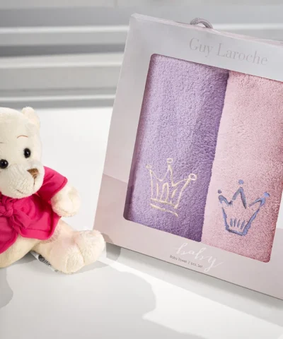 Σετ 2 Βρεφικές Πετσέτες Baby Girl Princess Crown (SET1) 35X50 Guy Laroche